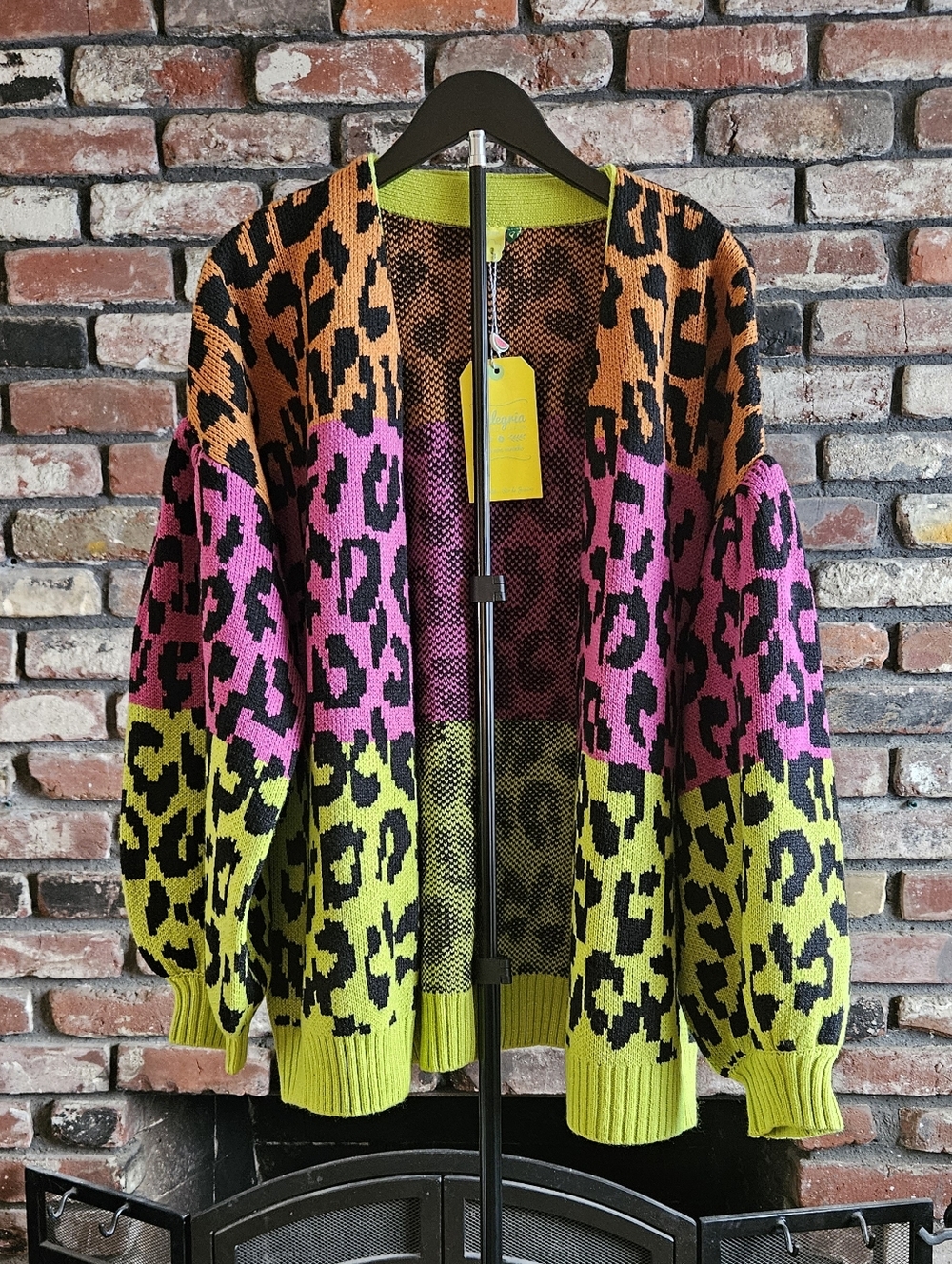 FARM RIO Mixed Leopards Cardigan - Naranja